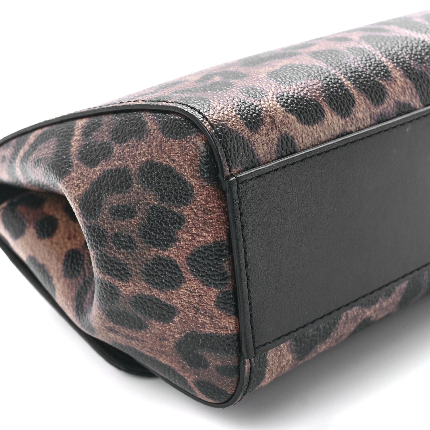 Dolce & Gabbana Dauphine Leopard Print Mini Miss Sicily Satchel Black 9 of 10