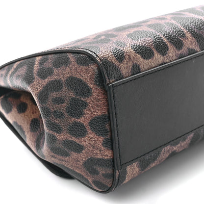 Dolce & Gabbana Dauphine Leopard Print Mini Miss Sicily Satchel Black 9 of 10