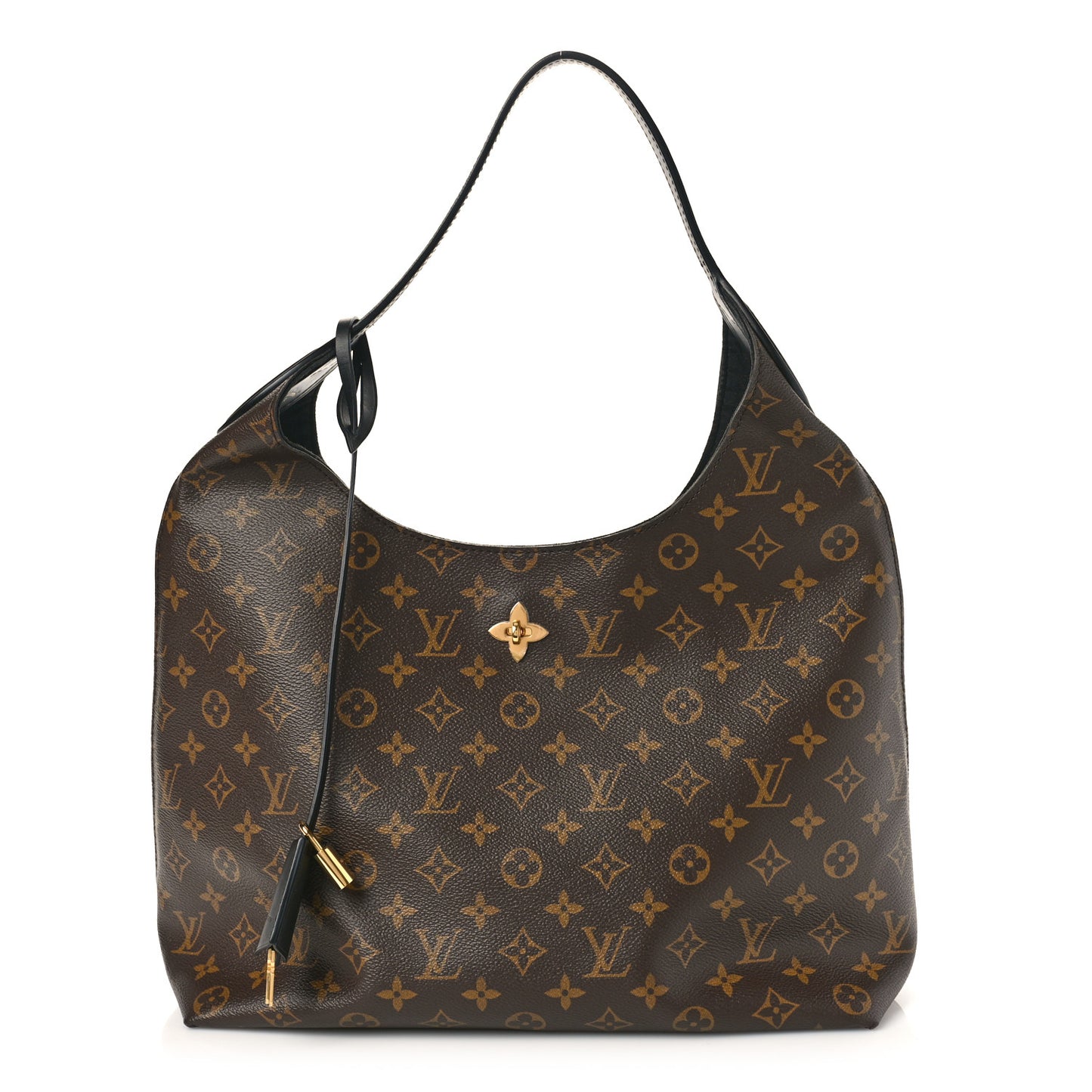 LOUIS VUITTON Monogram Flower Hobo Black