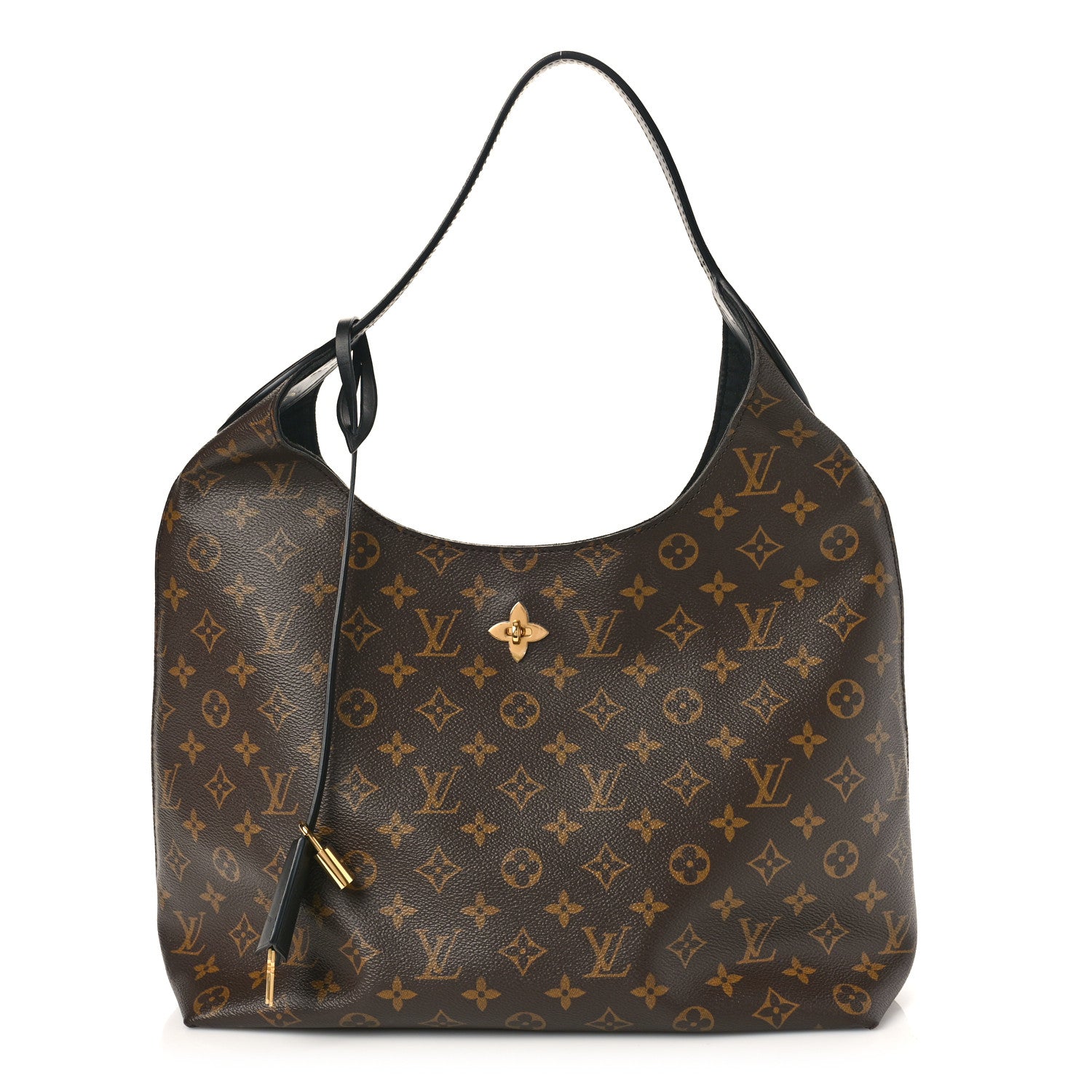 Louis Vuitton LOUIS VUITTON Monogram Flower Hobo Black 1 of 8