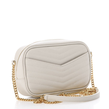 Saint Laurent Grain De Poudre Matelasse Monogram Mini Lou Camera Bag Crema Soft 2 of 11