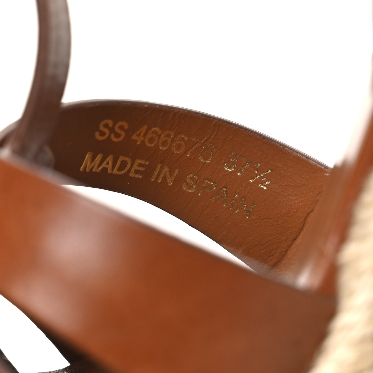 Calfskin 85 Platform Espadrille Wedge Sandals 37.5 Brown