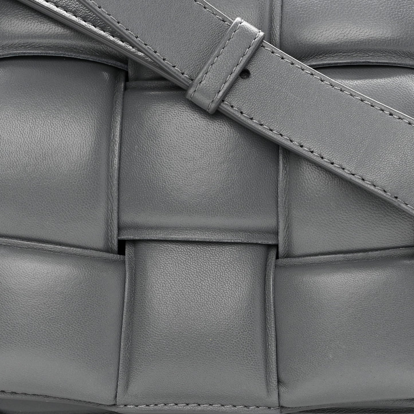 Nappa Maxi Intreccio Padded Cassette Crossbody Bag Thunder