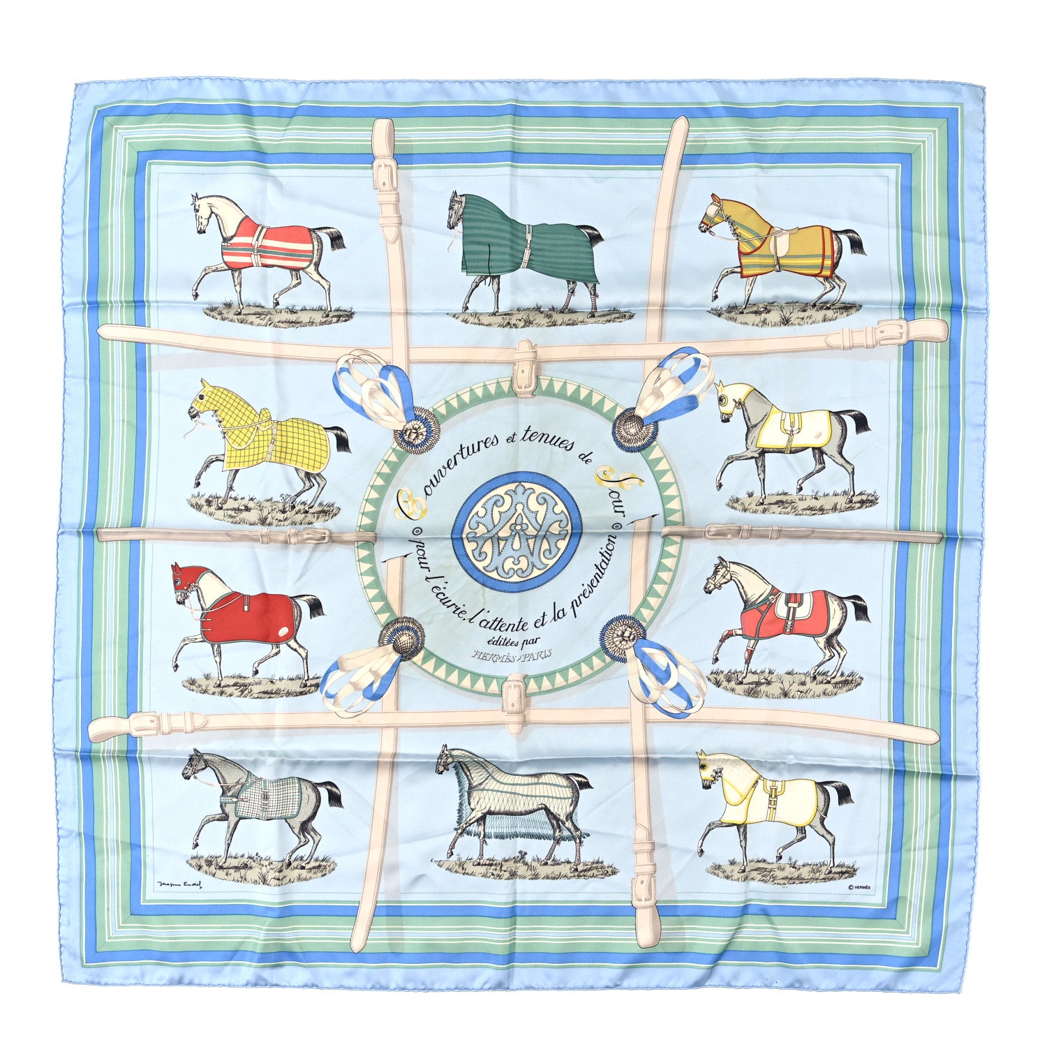 Hermes Silk Couvertures Et Tenues de Jour Scarf 90 1 of 5