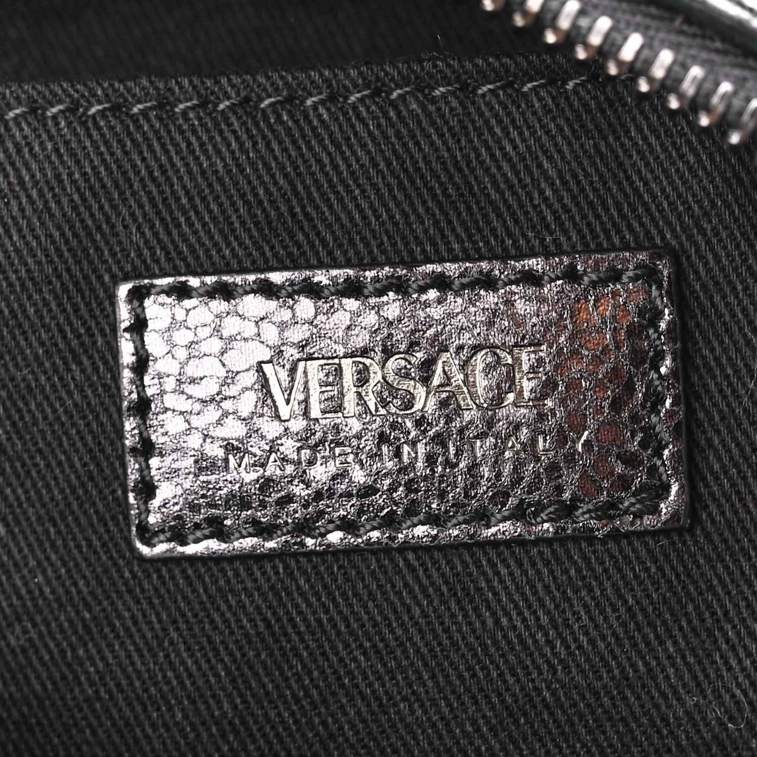 Versace Metallic Calfksin Virtus Small Bowling Bag Grey 6 of 11