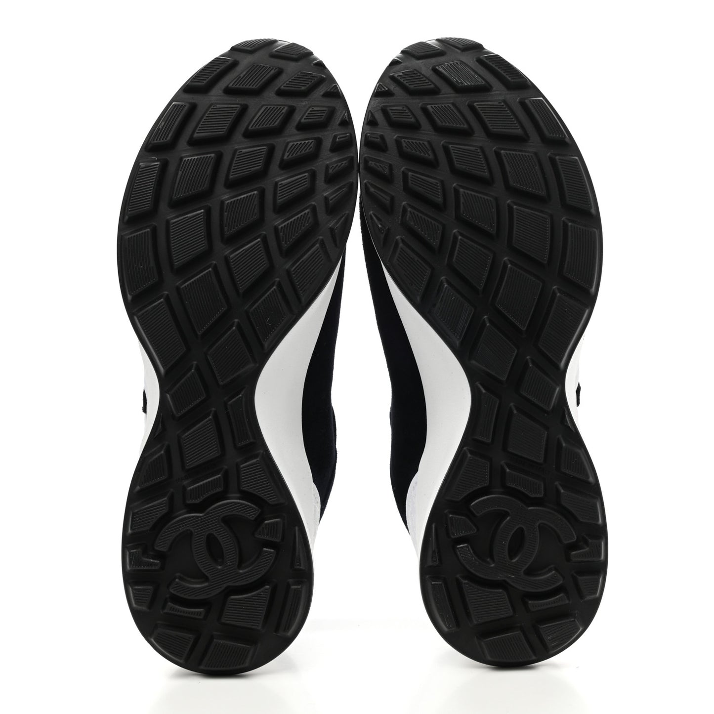 Fabric Suede Kidskin CC Sneakers 37.5 Dark Navy White