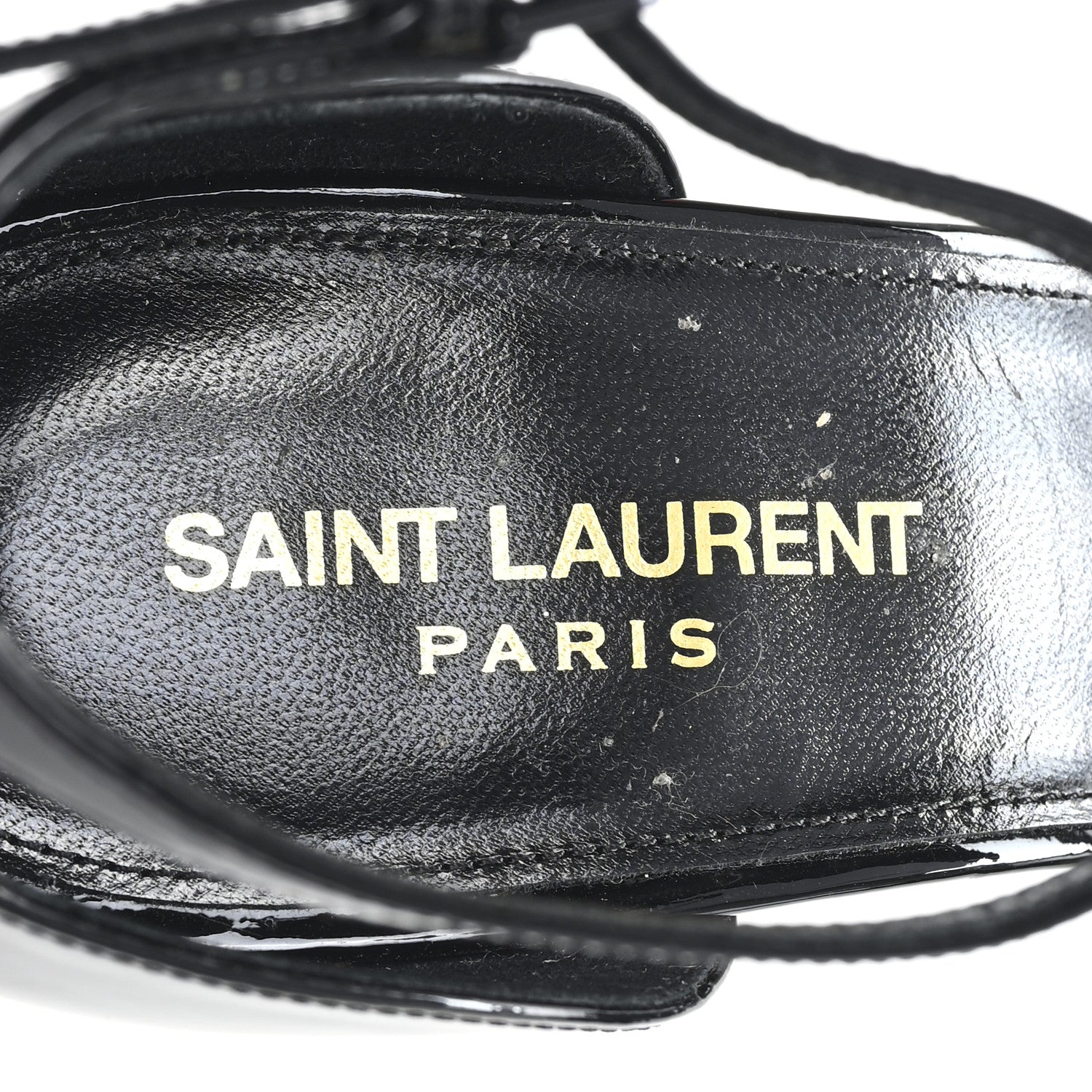 Saint Laurent Patent Calfskin Opyum 110 Sandals 39.5 Black Gold 8 of 9