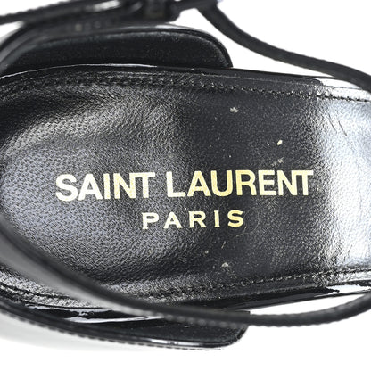 Saint Laurent Patent Calfskin Opyum 110 Sandals 39.5 Black Gold 8 of 9