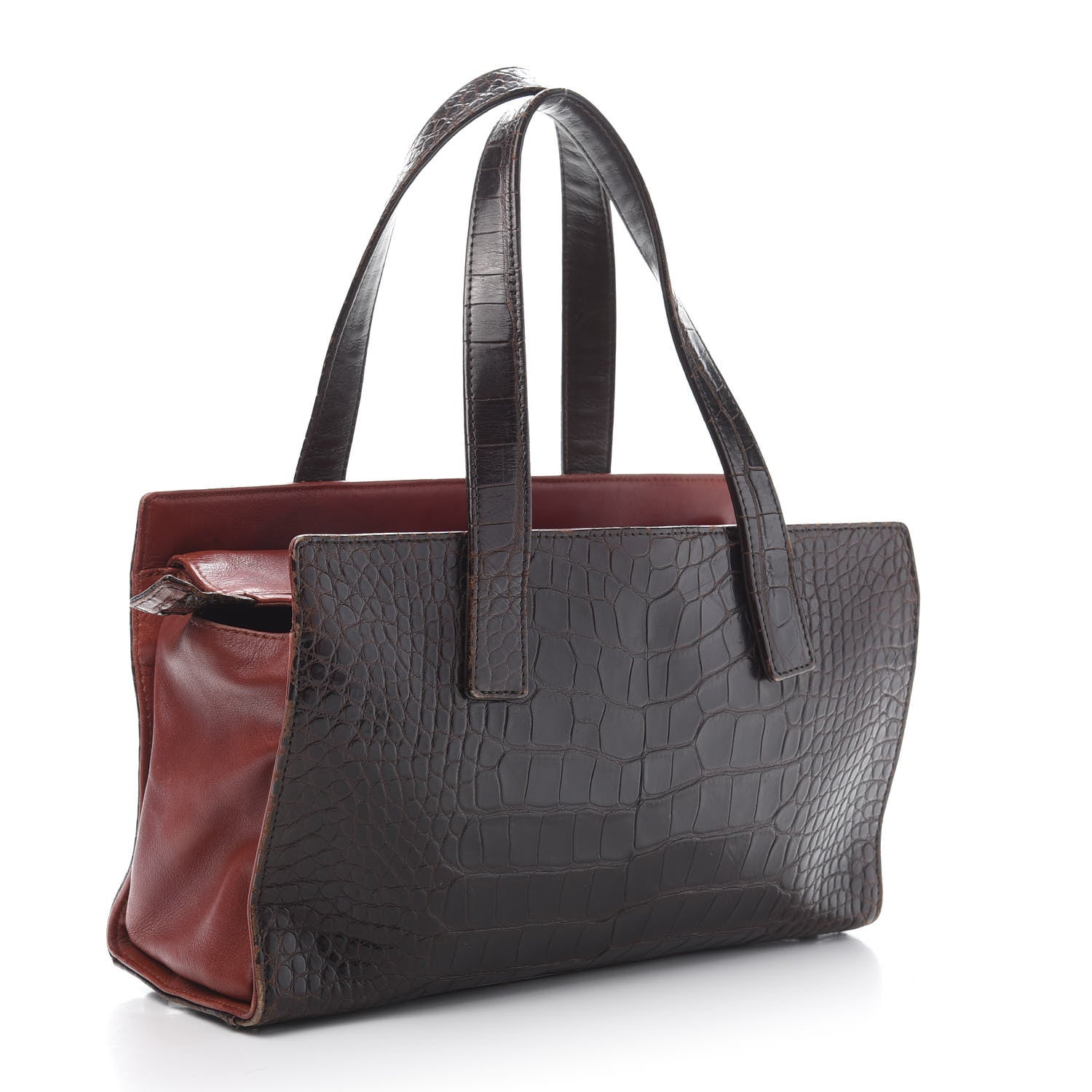 Chanel Alligator Calfskin Tote Dark Brown 3 of 12