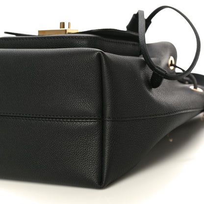 Louis Vuitton Calfskin Lockme Bucket MM Black 8 of 8
