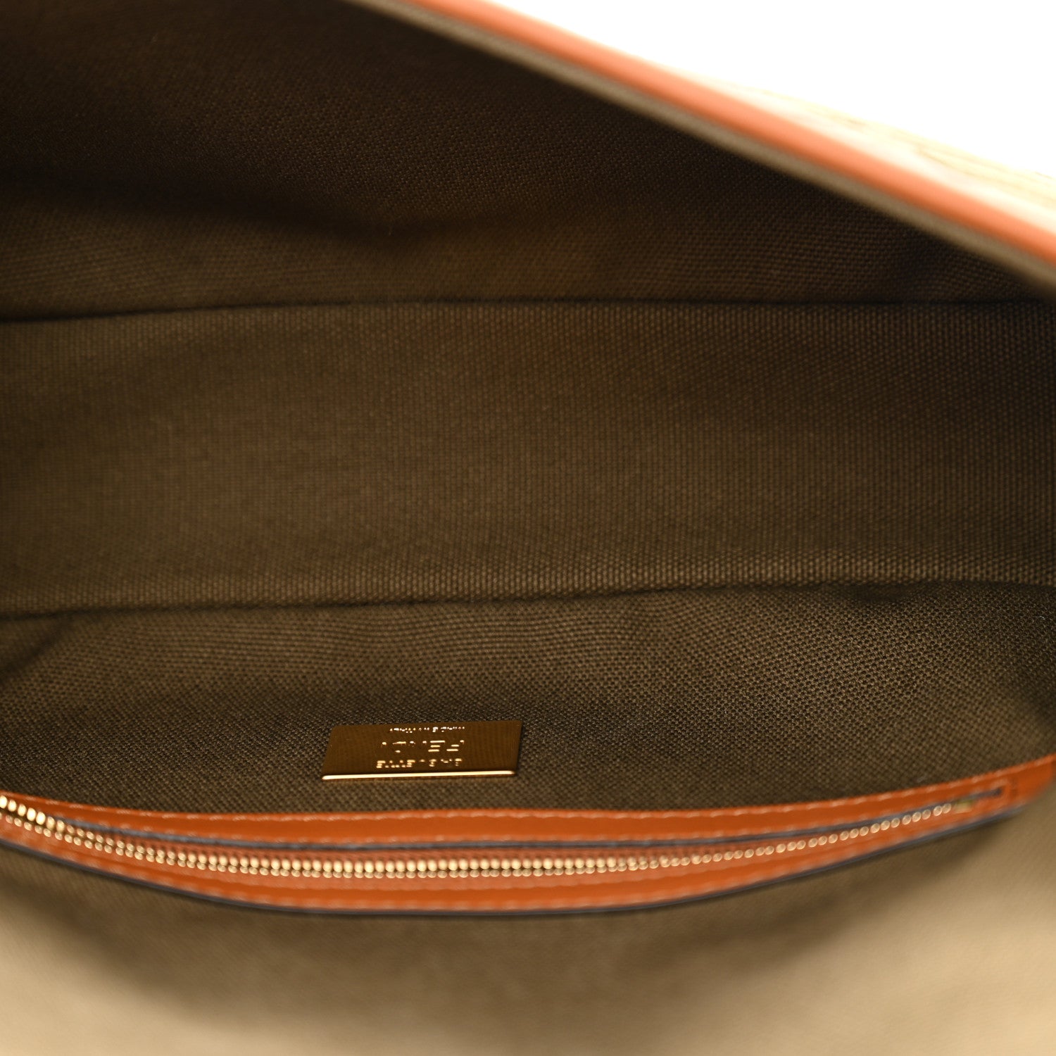 Fendi Canvas Vitello King FF Embroidered Baguette Amazzonia Cuoio 5 of 12