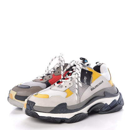 Balenciaga Fabric Mesh Half & Half Colorways Mens Triple S Sneakers 40 Grey Blue Rouge Jaune Black 3 of 9