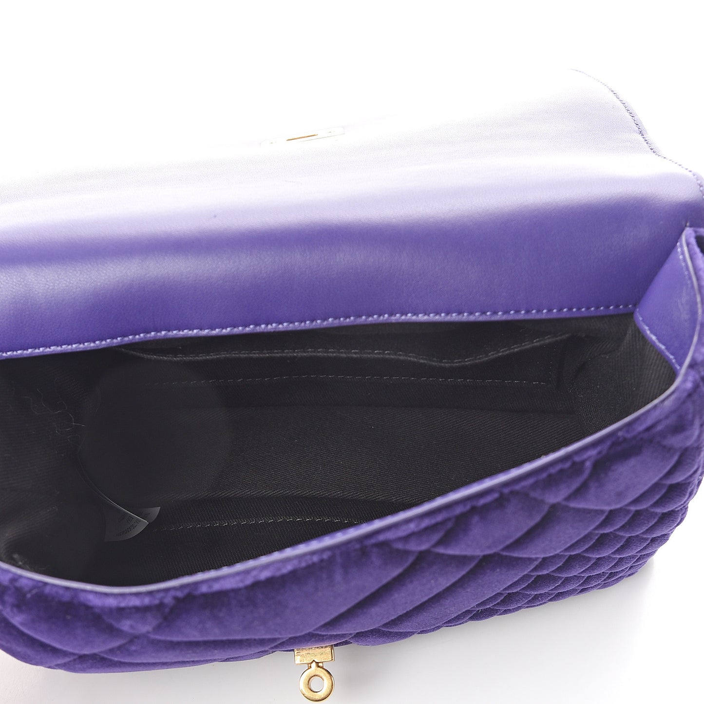 Velvet Quilted Icon Crossbody Bag Purple
