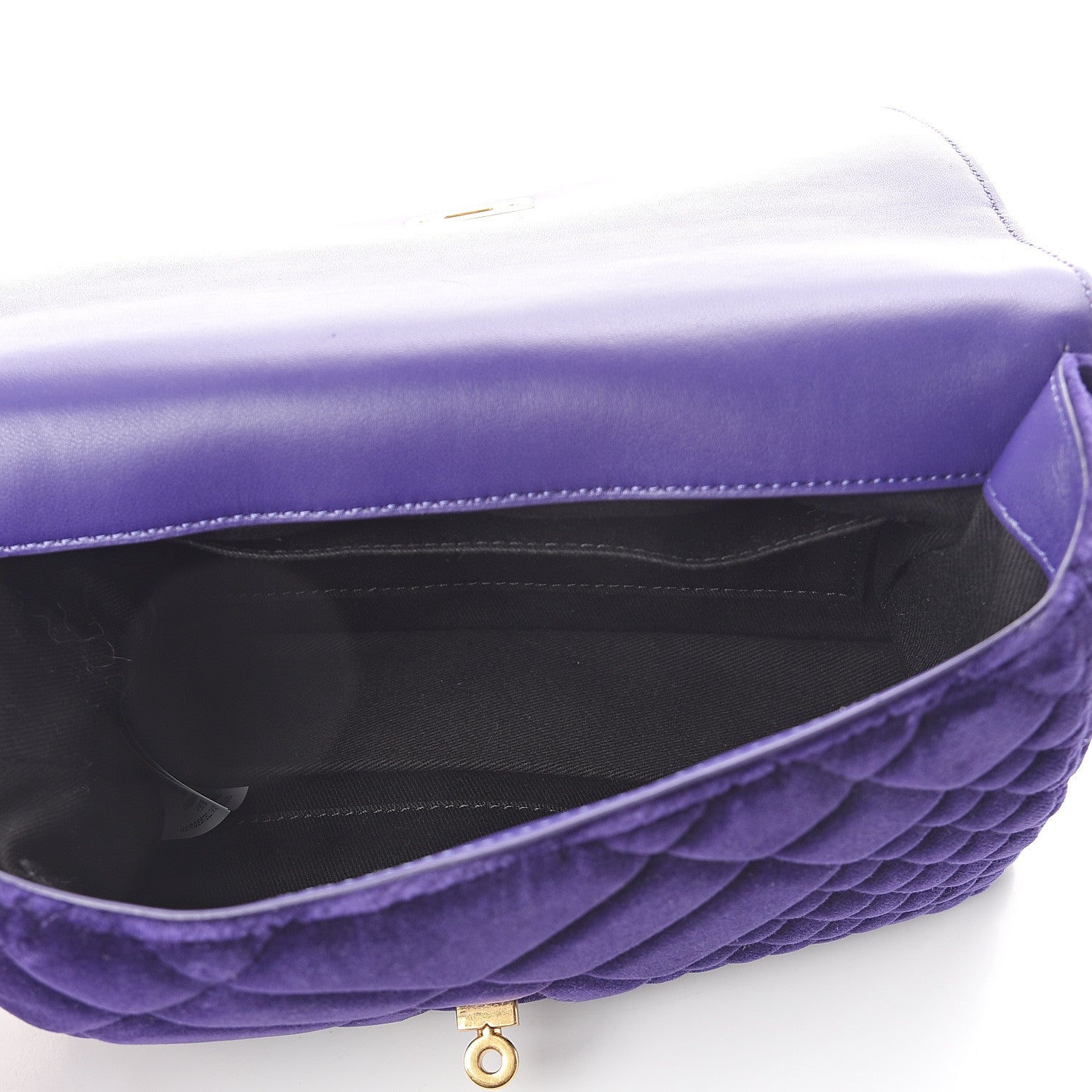 Versace Velvet Quilted Icon Crossbody Bag Purple 4 of 8