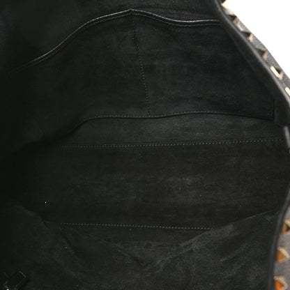 Valentino Garavani Grained Calfskin Rockstud Shoulder Tote Black 5 of 9