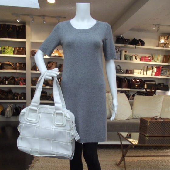 Patent Mesh Crossword Bag White