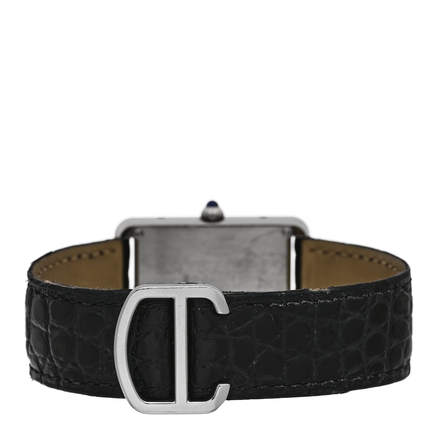 Cartier Stainless Steel Alligator 27mm Tank Solo Quartz Watch 3 of 4