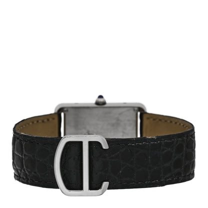 Cartier Stainless Steel Alligator 27mm Tank Solo Quartz Watch 3 of 4