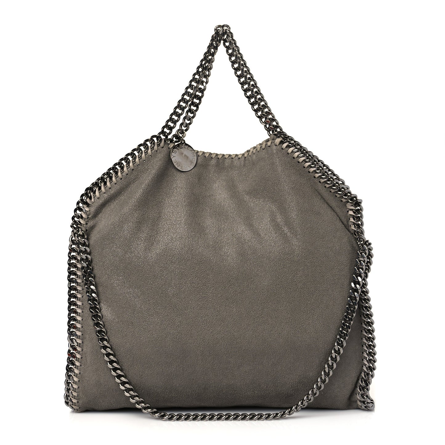 Shaggy Deer Small Falabella Fold Over Tote Light Grey