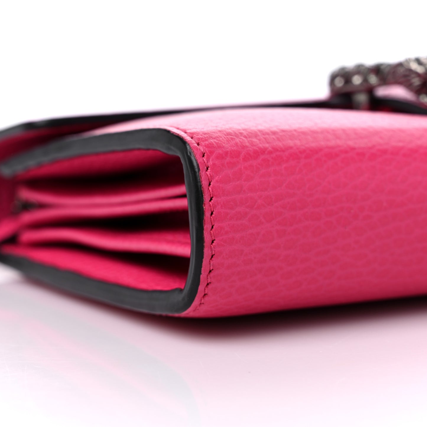 Dollar Calfskin Crystal Mini Dionysus Chain Wallet Box Pink