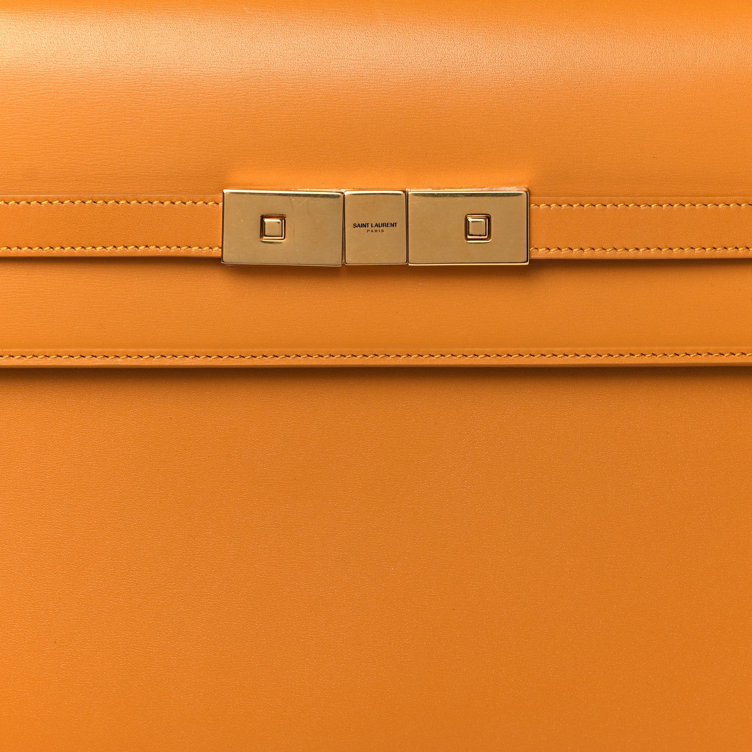 Saint Laurent Smooth Calfskin Manhattan Baguette Cheddar 7 of 9