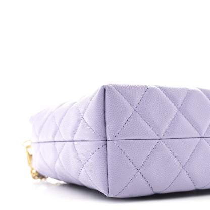 Chanel Caviar Quilted Chanel Way Clutch With Chain Light Purple 9 of 11
