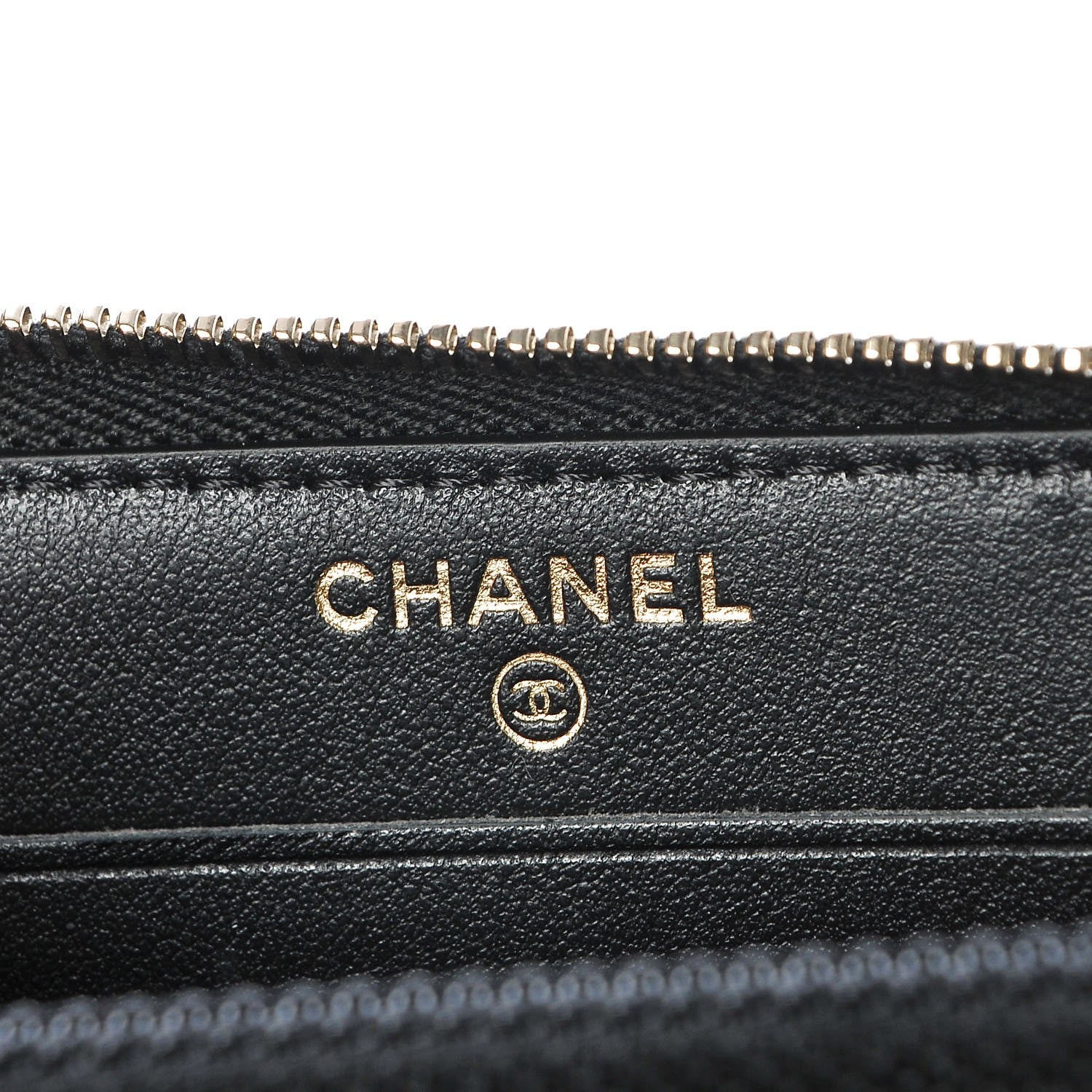 Chanel Caviar Quilted Small Filigree Zip Around Wallet Beige Black 6 of 9
