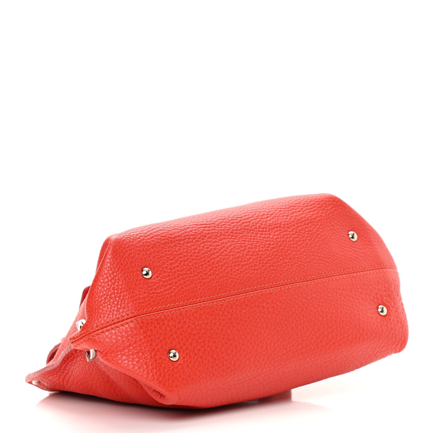 Grained Calfskin Sofia Satchel Red