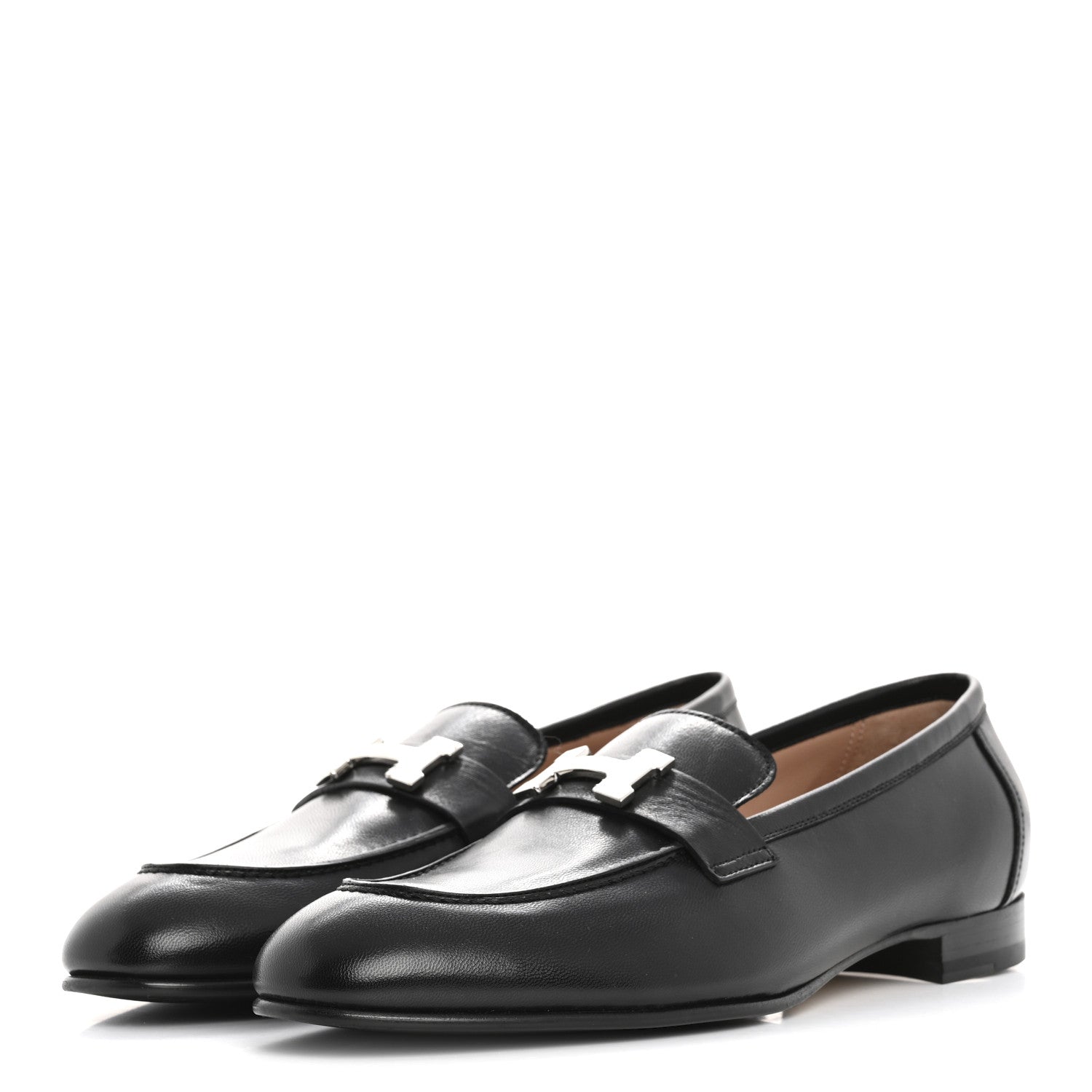 Hermes Goatskin Womens Paris Loafers 41 Black 4 of 10