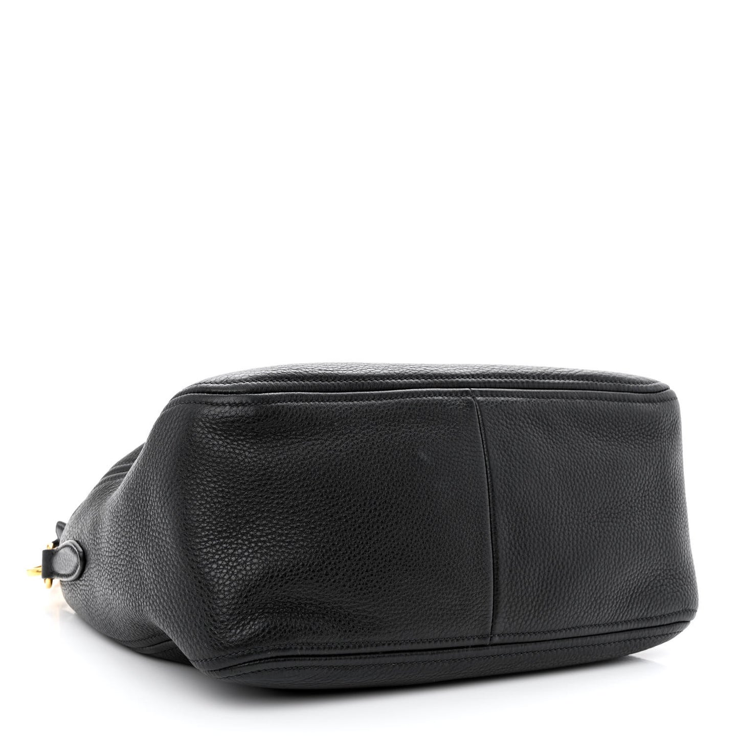 Vitello Daino Top Handle Shoulder Bag Black