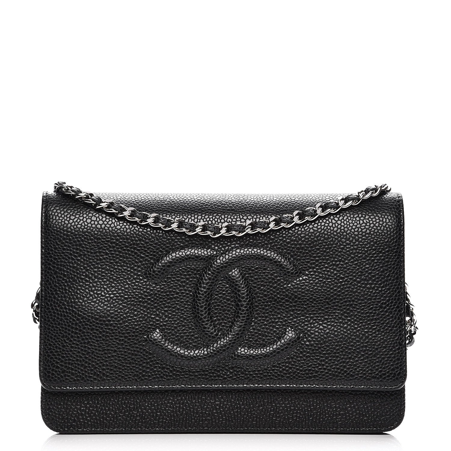 Chanel Caviar Timeless CC Wallet On Chain WOC Black 1 of 8