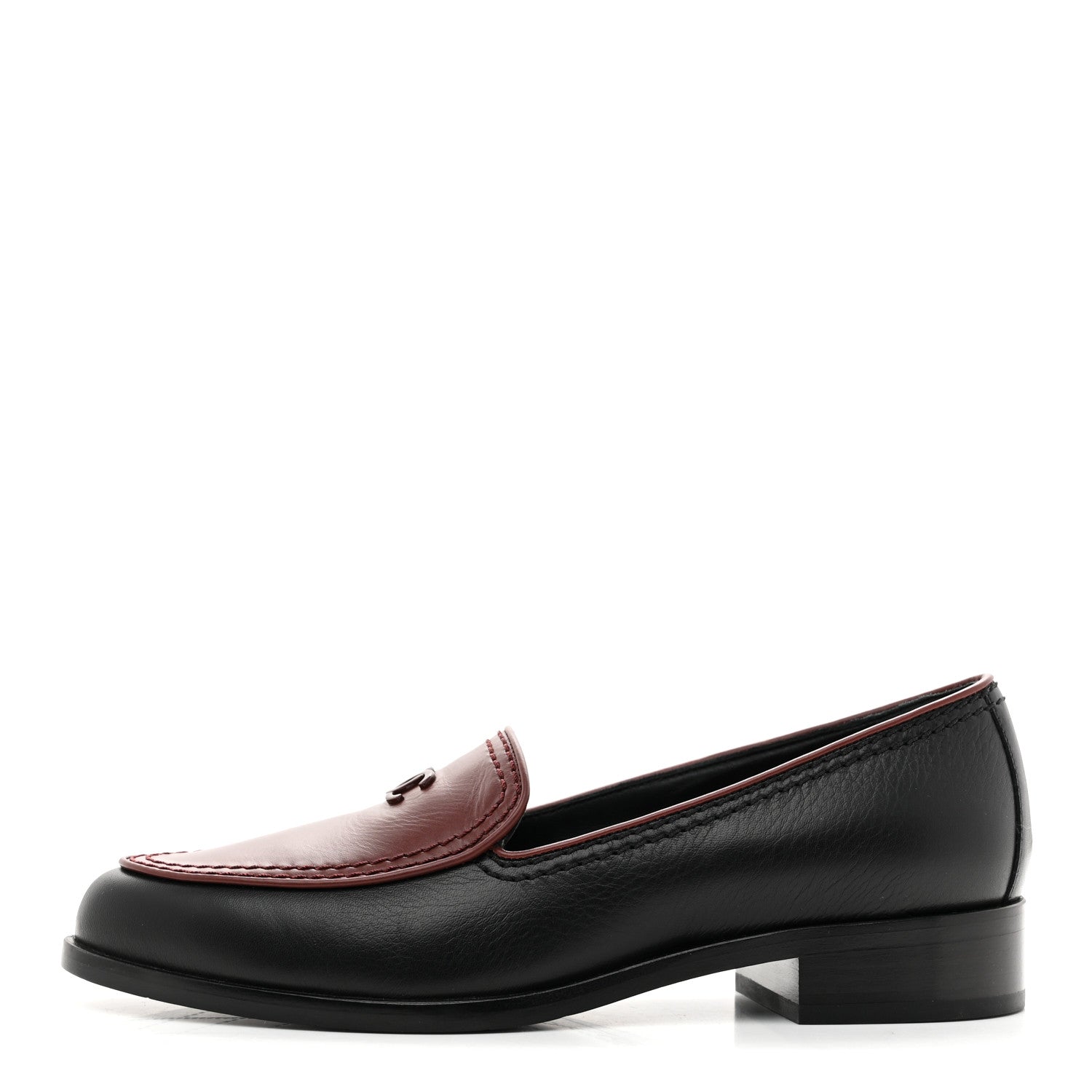 Chanel Calfskin CC Mocassin Loafers 36 Brown Black 1 of 10