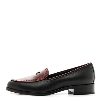 Chanel Calfskin CC Mocassin Loafers 36 Brown Black 1 of 10