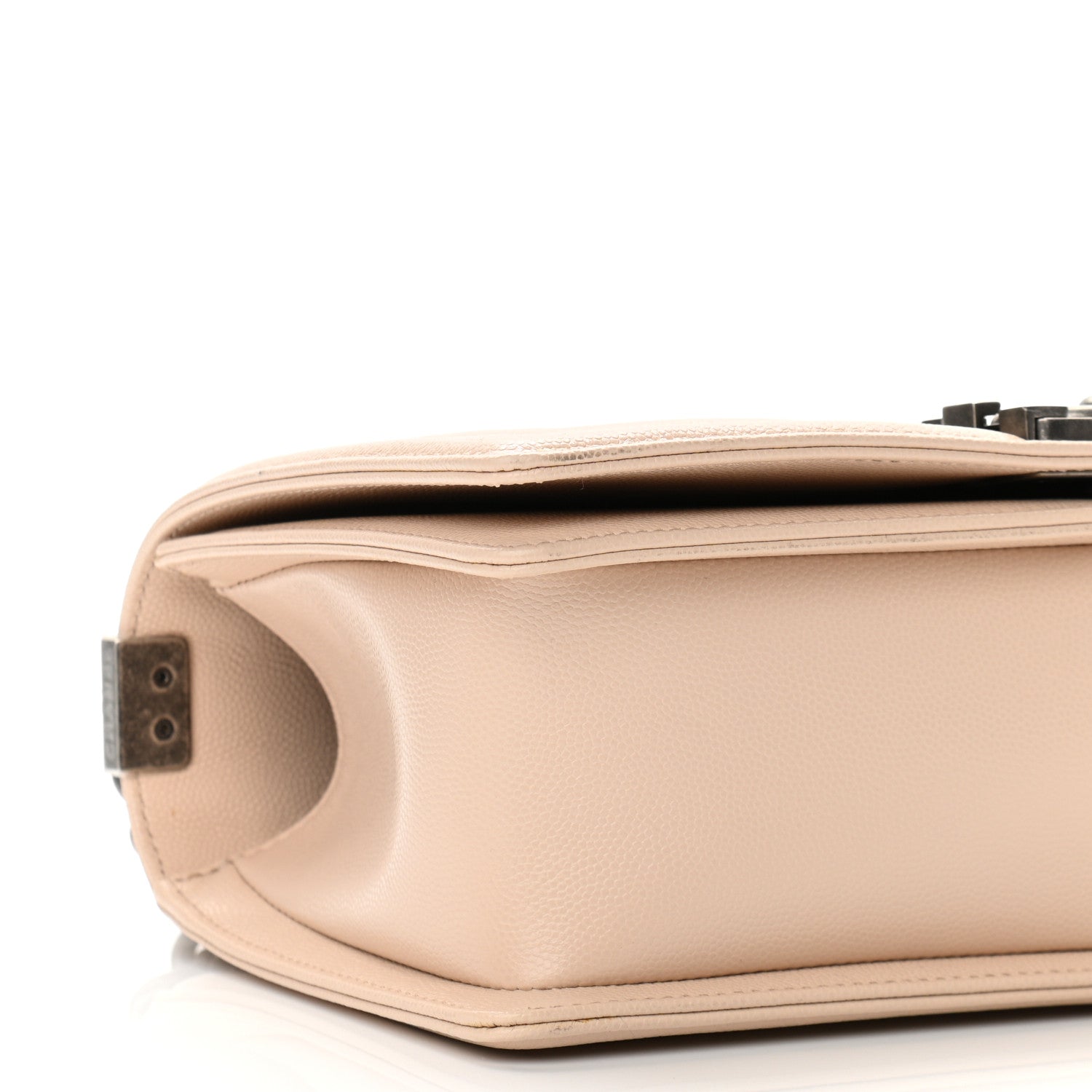 Chanel Caviar Chevron Quilted Medium Boy Flap Light Beige 9 of 10