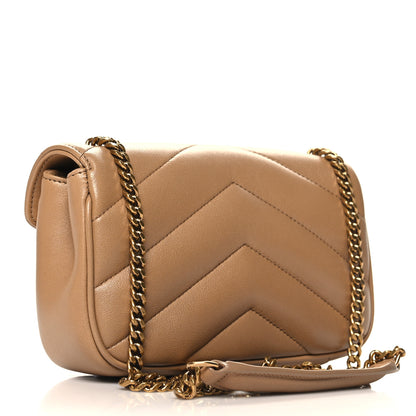 Saint Laurent Lambskin Chevron Quilted Mini Loulou Natural Tan 4 of 11