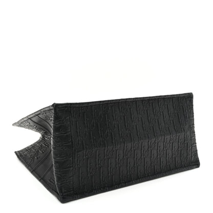 Christian Dior Oblique Calfskin Embossed Medium Book Tote Black 4 of 11