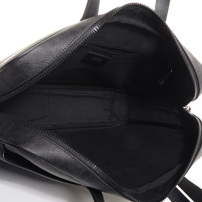 Fendi Vitello Elite FF Business Handbag Black Cobalto 5 of 11