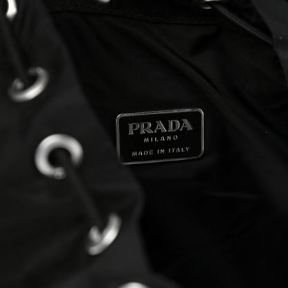 Prada Technical Nylon Saffiano Double Buckle Backpack Black 5 of 9