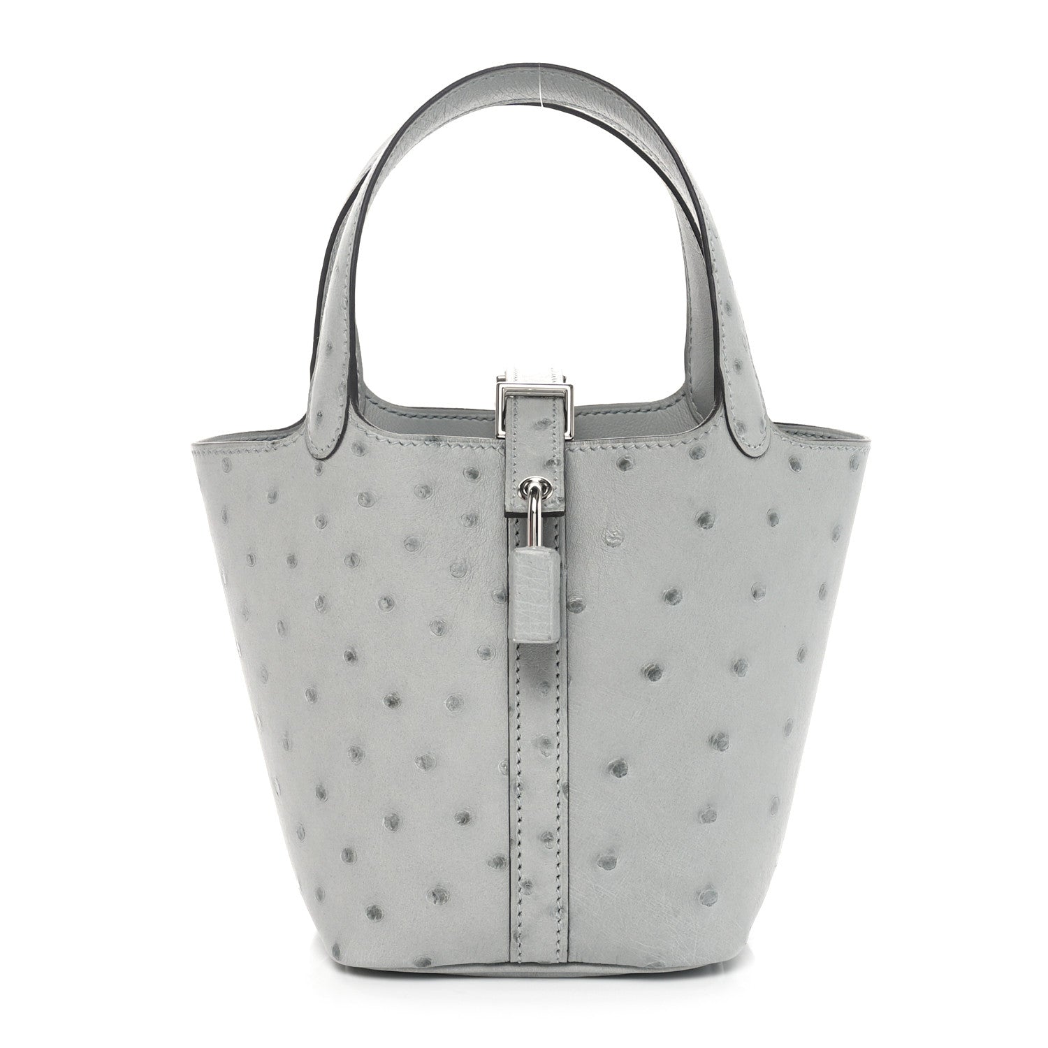 Hermes Ostrich Micro Picotin Lock Bleu Glacier 1 of 11