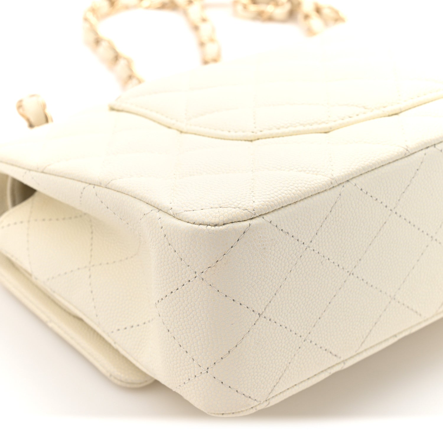 Chanel Caviar Quilted Medium Double Flap White 13 of 14
