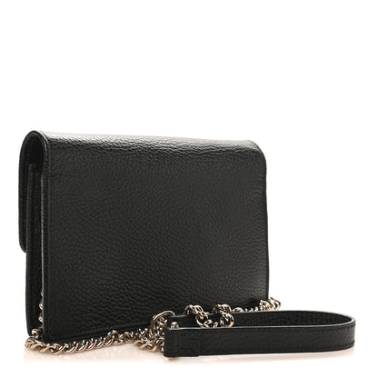 Gucci Dollar Calfskin Interlocking G Chain Wallet Black 3 of 9