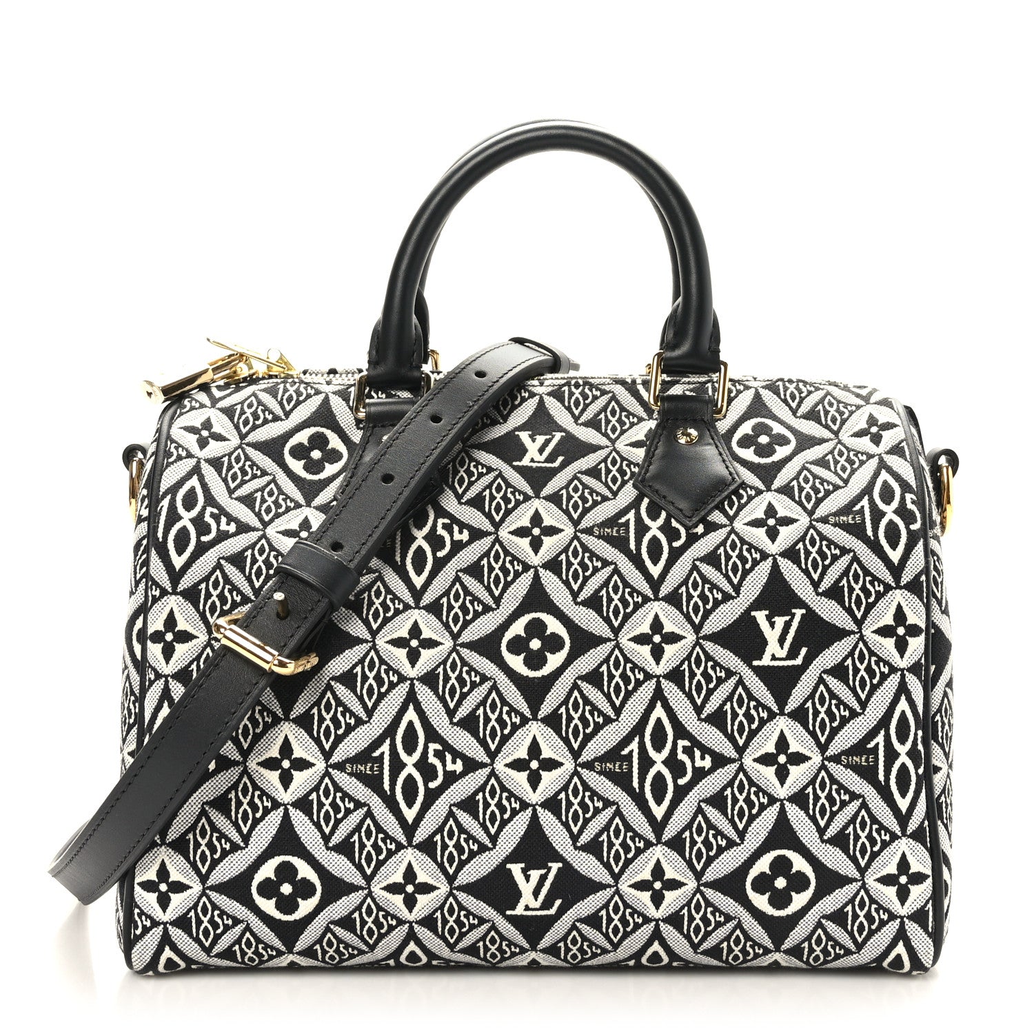 Louis Vuitton Jacquard Since 1854 Speedy Bandouliere 25 Black 1 of 11
