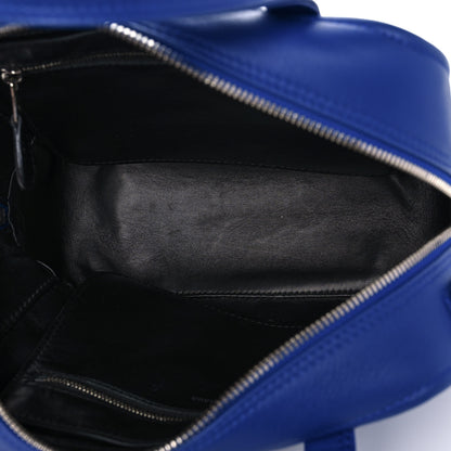 Balenciaga Shiny Day Calfskin Logo XS Triangle Square Bag Bleu Roi White 5 of 12