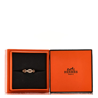 Hermes 18K Rose Gold PM Chaine d'Ancre Enchainee Ring 52 6 9 of 9