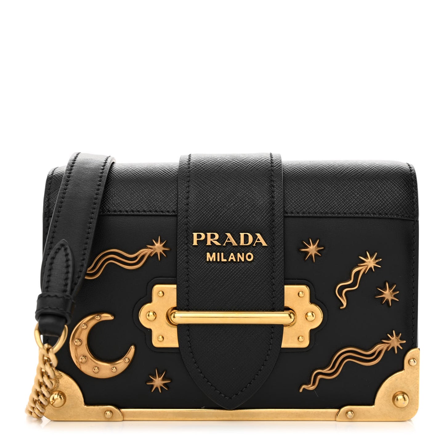 City Calf Saffiano Cahier Astrology Bag Black