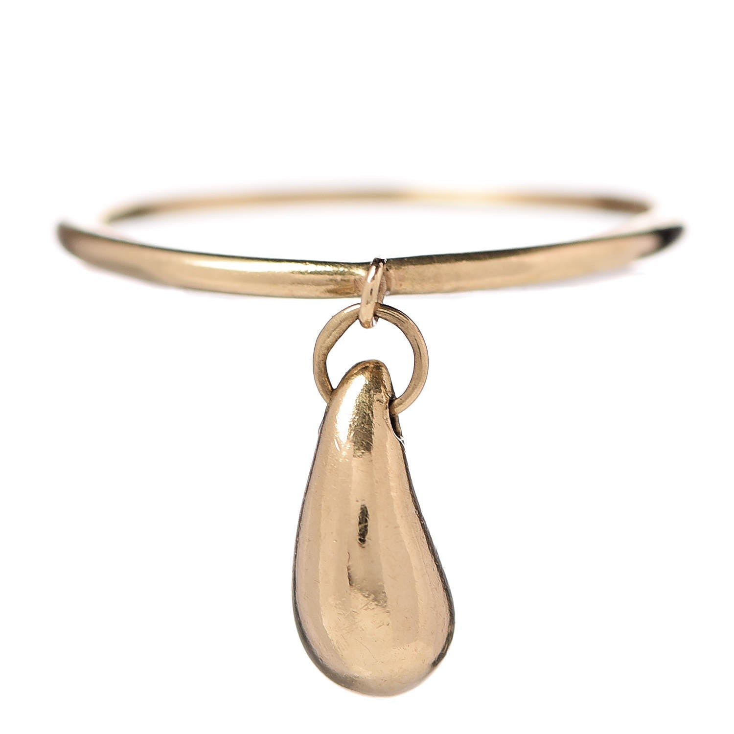 Tiffany 18K Yellow Gold Elsa Peretti Teardrop Charm Ring 54 6.75 1 of 4