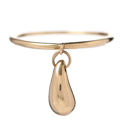 Tiffany 18K Yellow Gold Elsa Peretti Teardrop Charm Ring 54 6.75 1 of 4