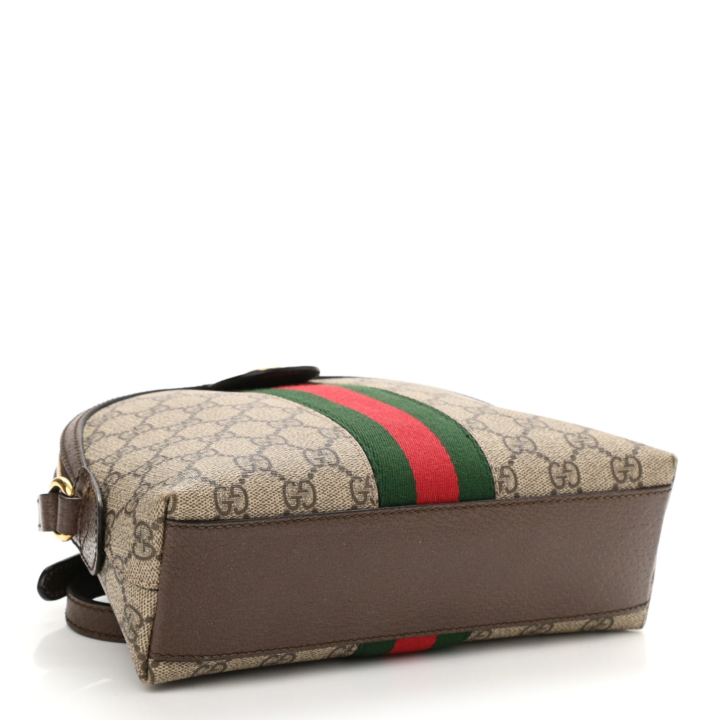 GG Supreme Monogram Textured Dollar Calfskin Web Small Ophidia Dome Shoulder Bag Beige Ebony New Acero