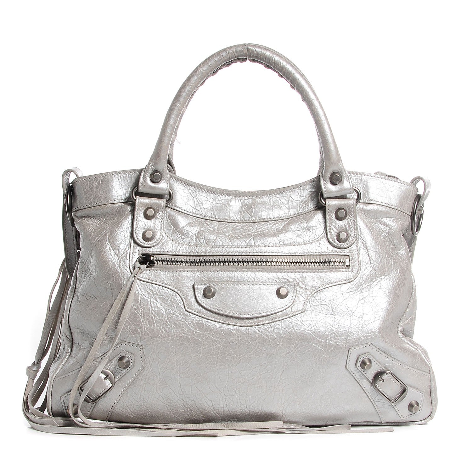 Balenciaga Metallic Agneau Classic Hardware Town Argent 1 of 13