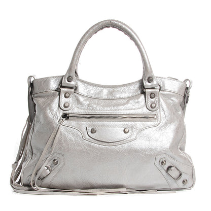 Balenciaga Metallic Agneau Classic Hardware Town Argent 1 of 13